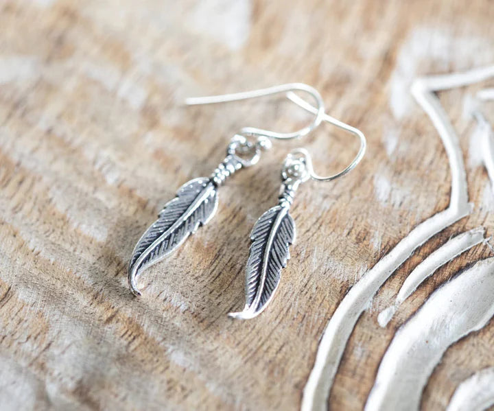 Bohemian Sterling Silver "Feather" Earrings