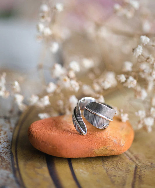 Bohemian Sterling Silver  Ring "Feather"