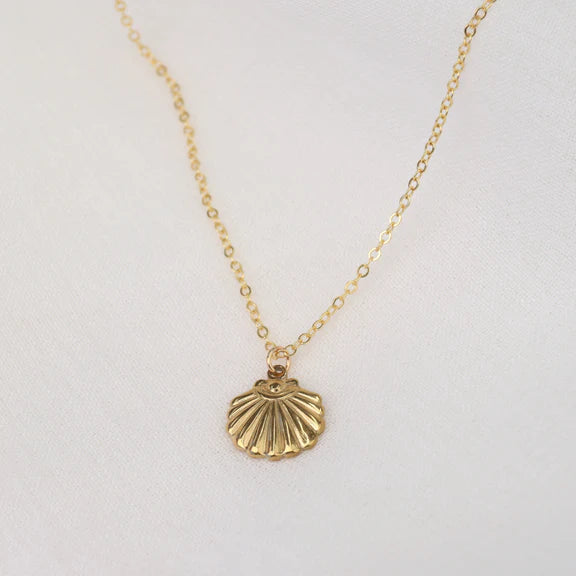 "Penida"  Gold Plated Shell Pendant Necklace