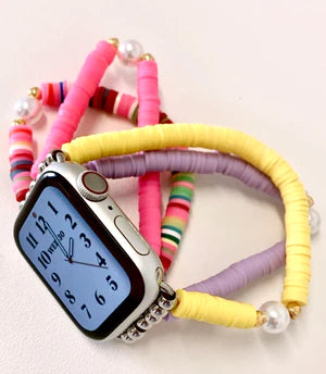 Apple Smart Watch Band - Tutti Fruity - Lemon Lilac and Fuschia Mix
